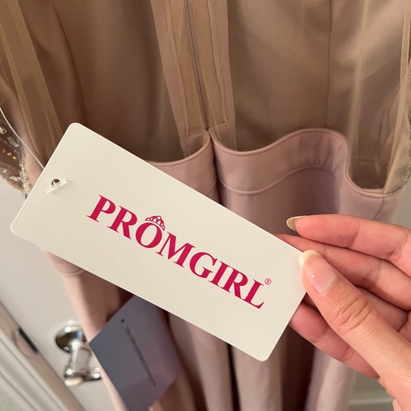 Long Dusty Blush Pink Prom Dress by PromGirl - Picture 7 of 12